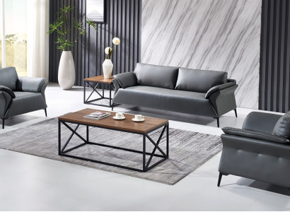 Sofá Sofá Tapizado Conjunto de Asientos Sofás 3+1+1 Asiento Oficina Nuevo